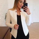 Dünne Sommerblazer mit langen Ärmeln und offenem Stich